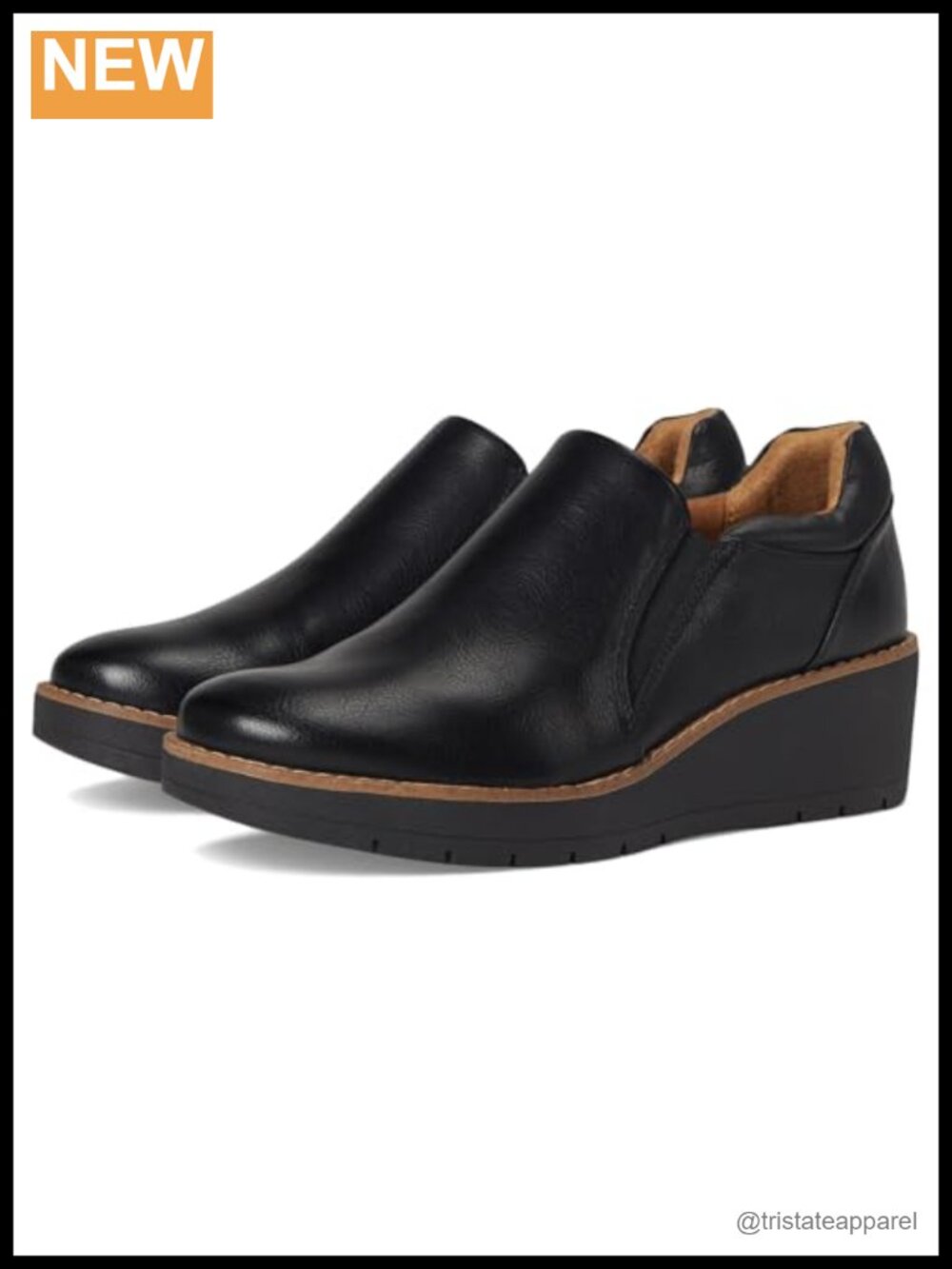Faux Leather Lightweight Wedge Flats Slip-On Casual